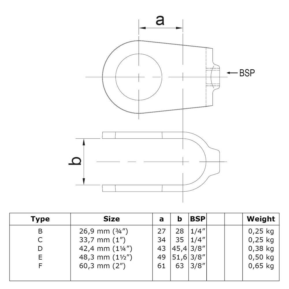 Doos Open kruisstuk-E / 48,3 mm (40 stuks)